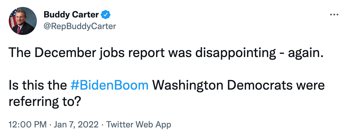 Jobs Report Tweet